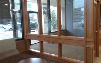 Wood Framed Windows in Entrance